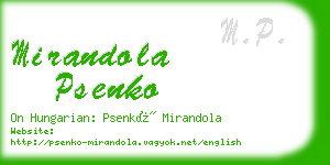 mirandola psenko business card